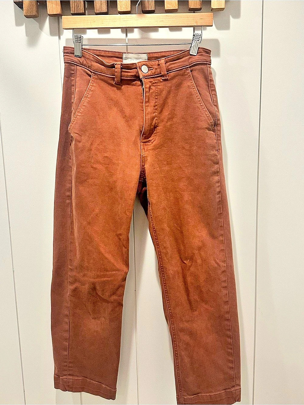 Everlane Straight-Leg Crop Pants in Burnt Orange